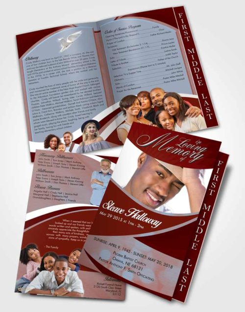 2 Page Graduated Step Fold Funeral Program Template Brochure Lustrous Diligence