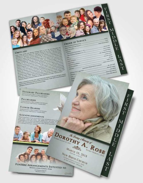 2 Page Graduated Step Fold Funeral Program Template Brochure Morning Tolerance