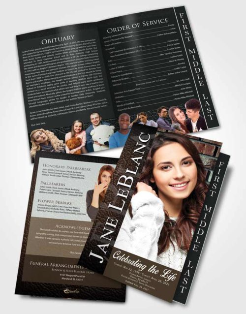 2 Page Graduated Step Fold Funeral Program Template Brochure Paramount Passion