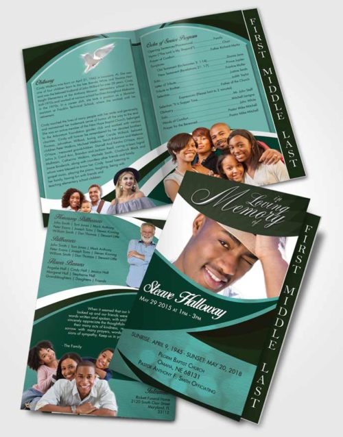 2 Page Graduated Step Fold Funeral Program Template Brochure Passionate Diligence