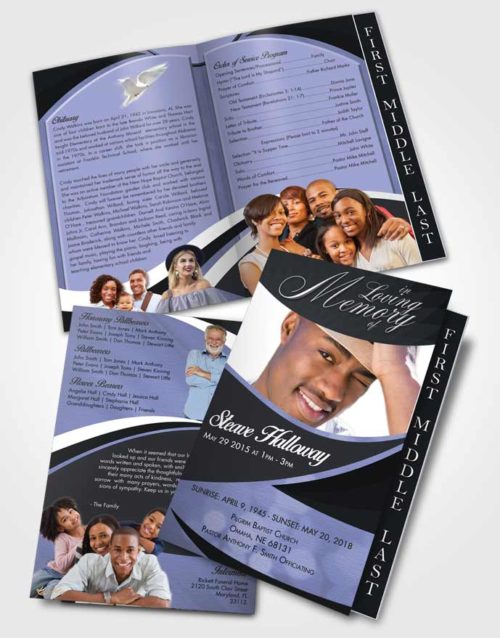 2 Page Graduated Step Fold Funeral Program Template Brochure Premium Diligence