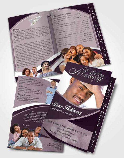 2 Page Graduated Step Fold Funeral Program Template Brochure Remarkable Diligence