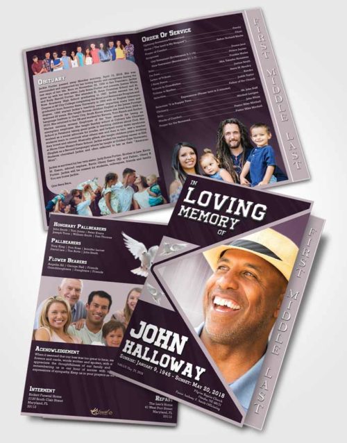 2 Page Graduated Step Fold Funeral Program Template Brochure Remarkable Vigor