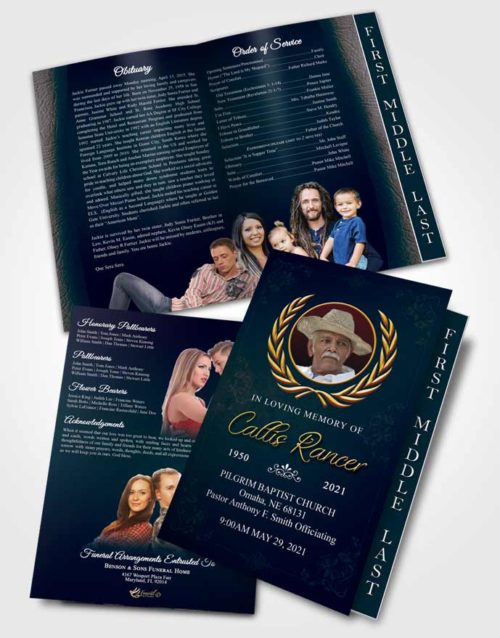 2 Page Graduated Step Fold Funeral Program Template Brochure Splendid Desire