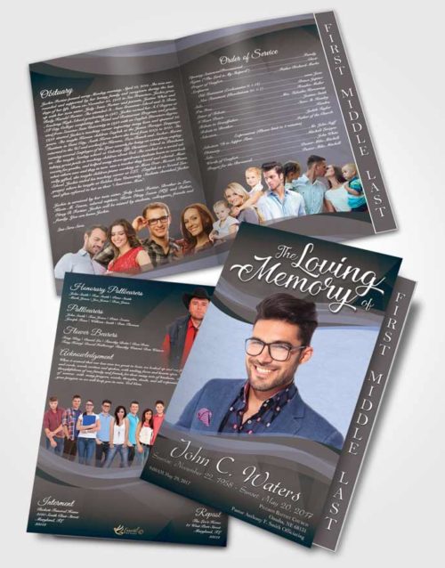 2 Page Graduated Step Fold Funeral Program Template Brochure Splendid Fortitude
