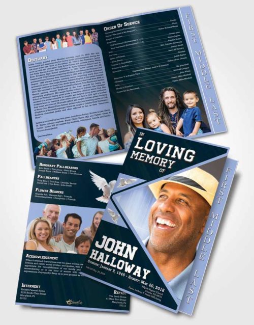 2 Page Graduated Step Fold Funeral Program Template Brochure Splendid Vigor