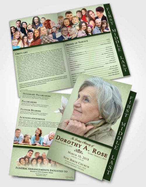 2 Page Graduated Step Fold Funeral Program Template Brochure Spring Tolerance