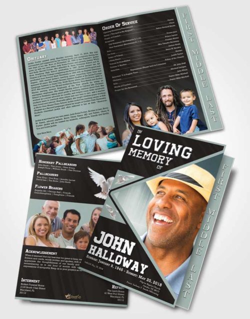 2 Page Graduated Step Fold Funeral Program Template Brochure Superior Vigor