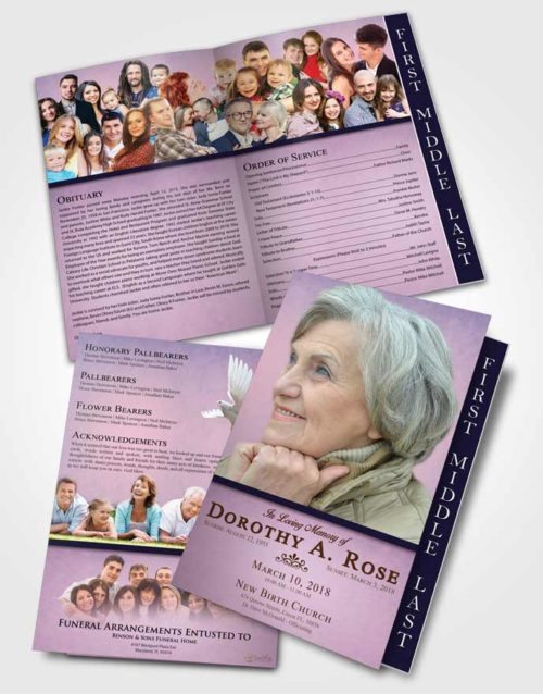 2 Page Graduated Step Fold Funeral Program Template Brochure Tranquil Tolerance