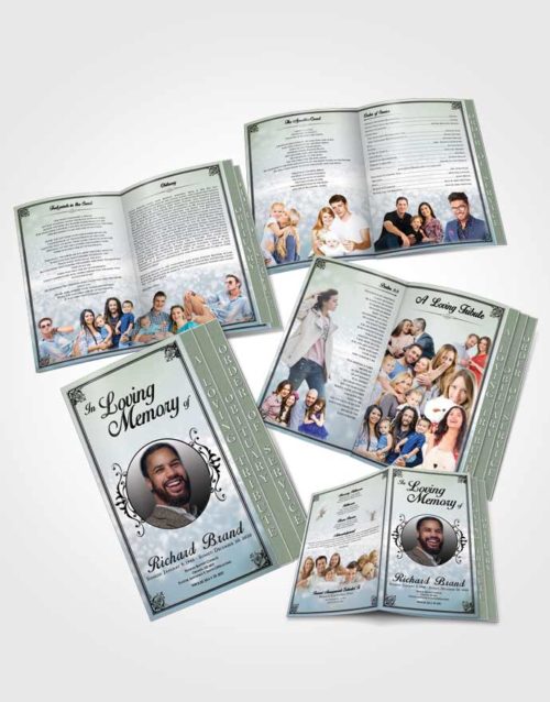 4 Page Grad Obituary Template Brochure Afternoon Class Light