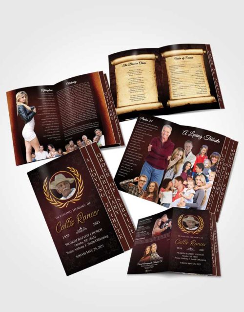 4 Page Grad Obituary Template Brochure Afternoon Desire