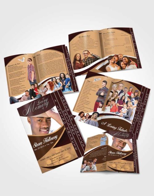 4 Page Grad Obituary Template Brochure Afternoon Diligence