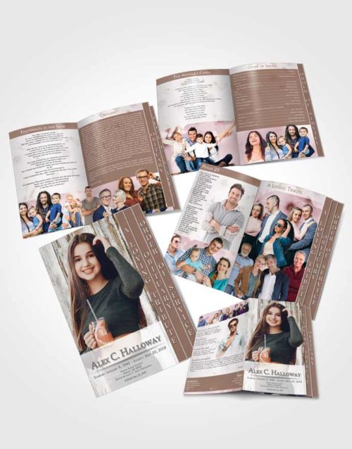 4 Page Grad Obituary Template Brochure Afternoon Endurance