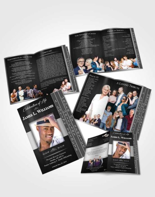 4 Page Grad Obituary Template Brochure Afternoon Force