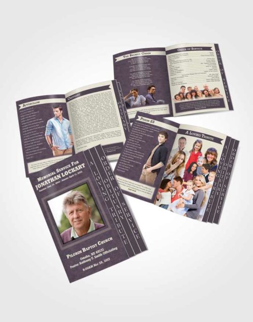 4 Page Grad Obituary Template Brochure Afternoon Intensity