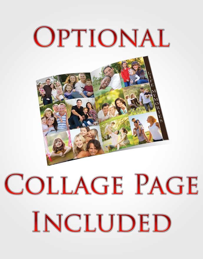 4 Page Grad Obituary Template Brochure Afternoon Passion Collage