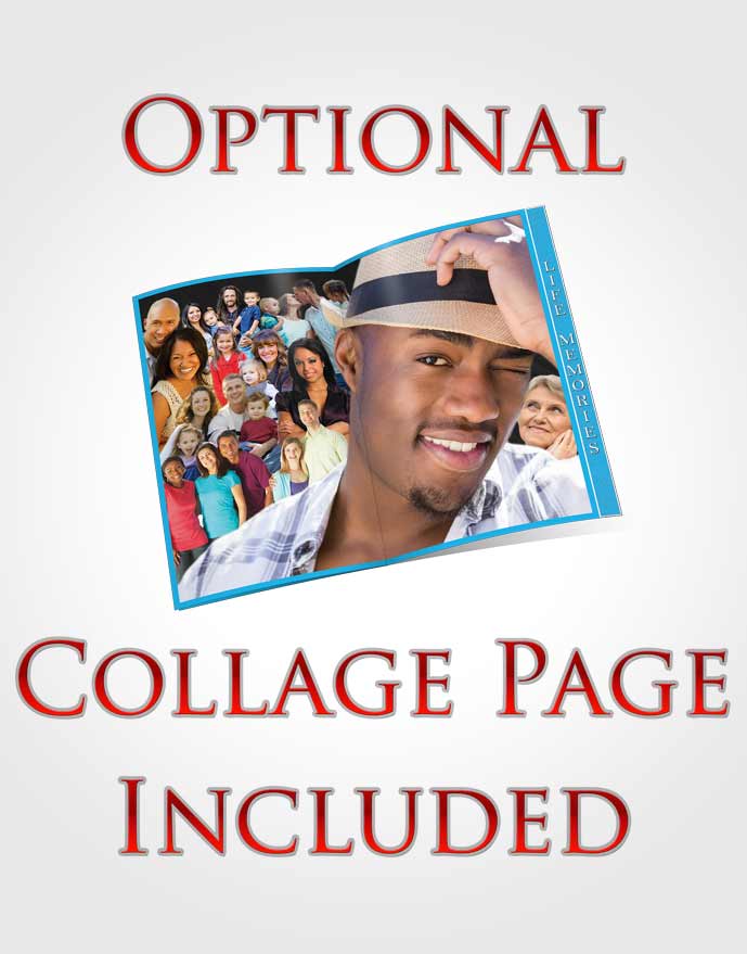 4 Page Grad Obituary Template Brochure Afternoon Vigor Collage
