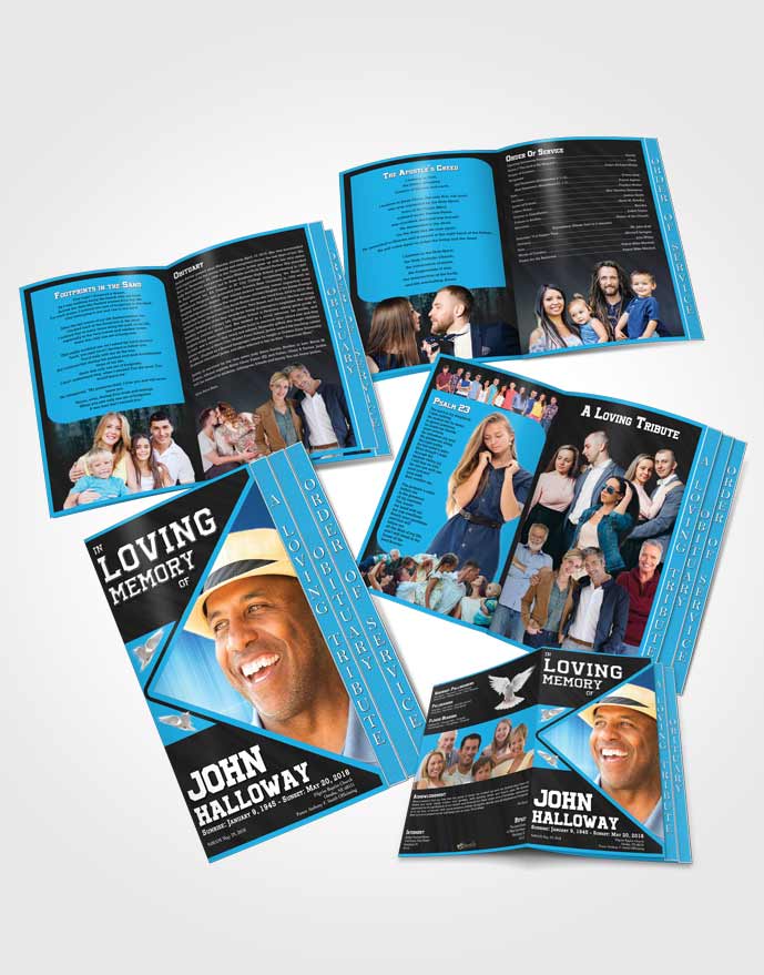 4 Page Grad Obituary Template Brochure Afternoon Vigor