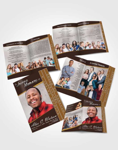 4 Page Grad Obituary Template Brochure Afternoon Vitality