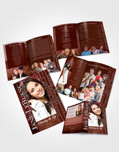 4 Page Grad Obituary Template Brochure Ambient Passion
