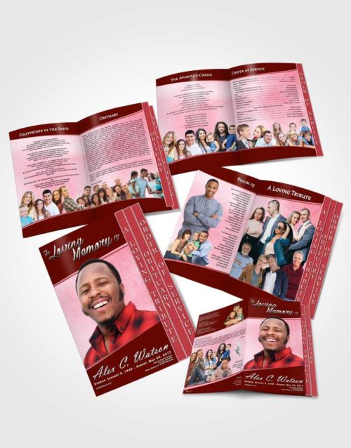 4 Page Grad Obituary Template Brochure Ambient Vitality