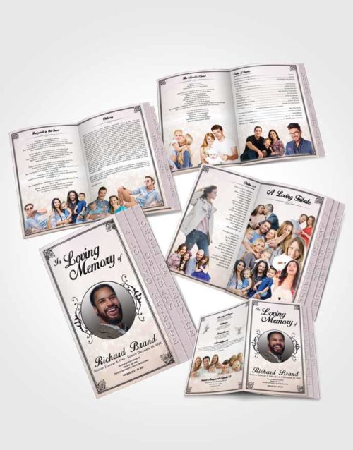 4 Page Grad Obituary Template Brochure Collected Class Light