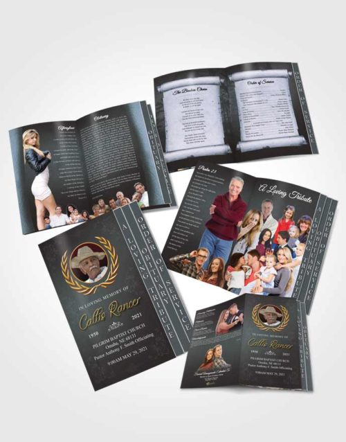 4 Page Grad Obituary Template Brochure Collected Desire
