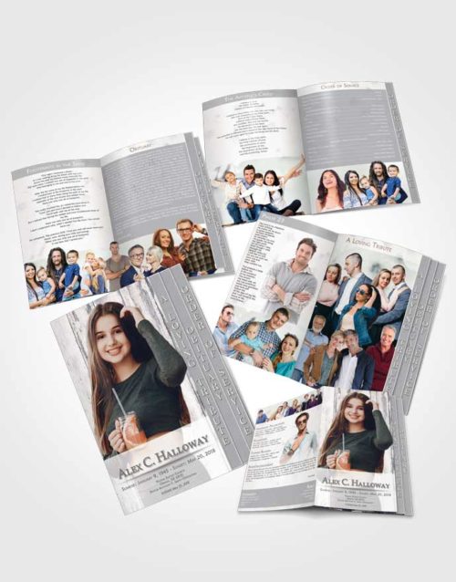4 Page Grad Obituary Template Brochure Collected Endurance