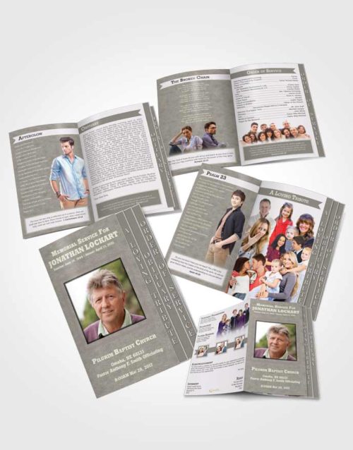 4 Page Grad Obituary Template Brochure Collected Intensity
