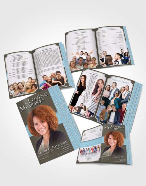 4 Page Grad Obituary Template Brochure Collected Nobility