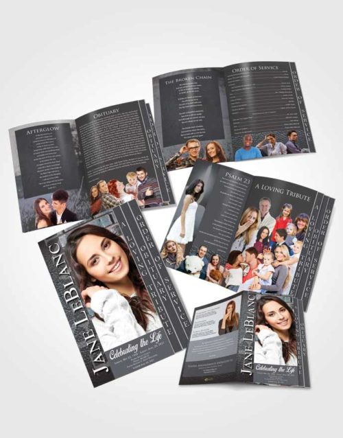 4 Page Grad Obituary Template Brochure Collected Passion