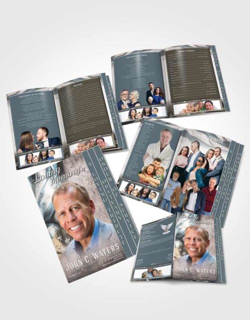 4 Page Grad Obituary Template Brochure Collected Stars and Stripes