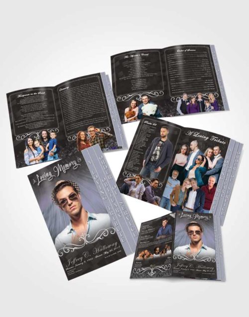 4 Page Grad Obituary Template Brochure Collected Strength