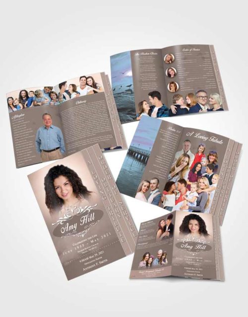 4 Page Grad Obituary Template Brochure Collected Sympathy