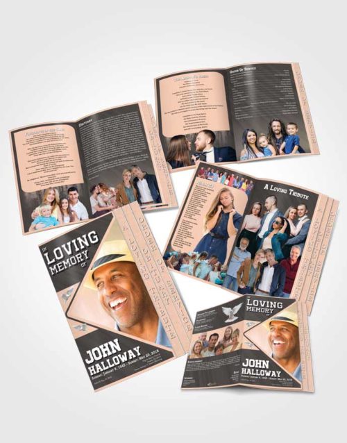 4 Page Grad Obituary Template Brochure Collected Vigor