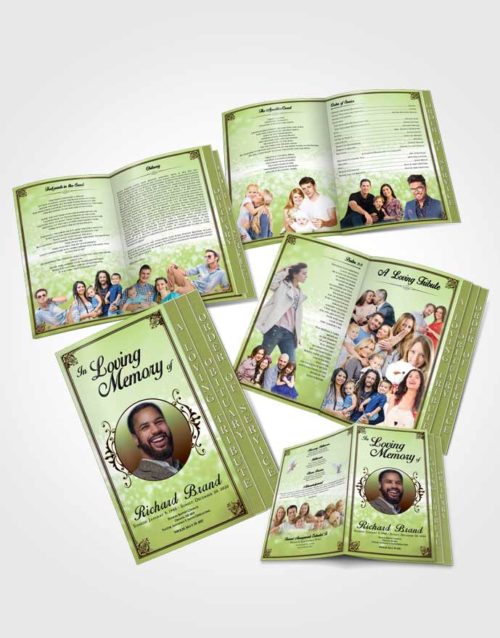 4 Page Grad Obituary Template Brochure Composed Class Light