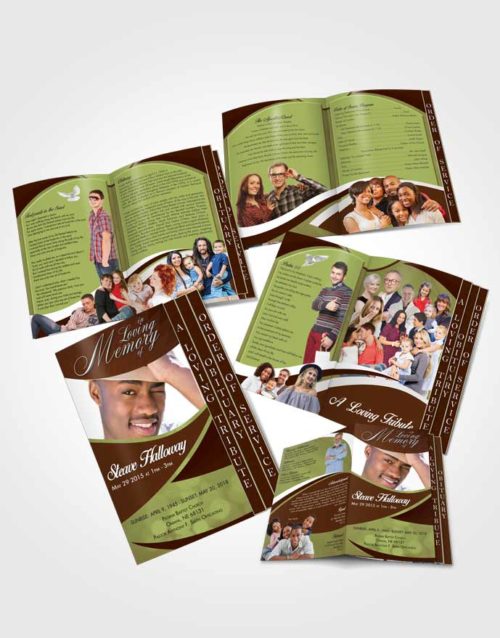 4 Page Grad Obituary Template Brochure Composed Diligence