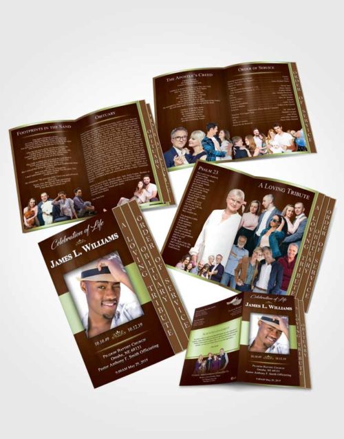 4 Page Grad Obituary Template Brochure Composed Force