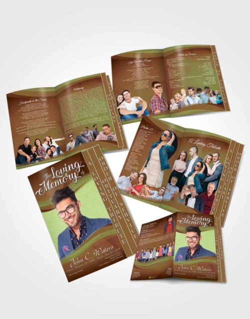 4 Page Grad Obituary Template Brochure Composed Fortitude