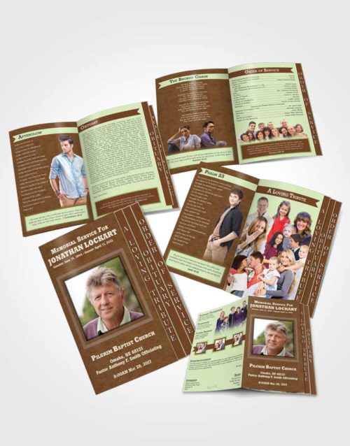 4 Page Grad Obituary Template Brochure Composed Intensity