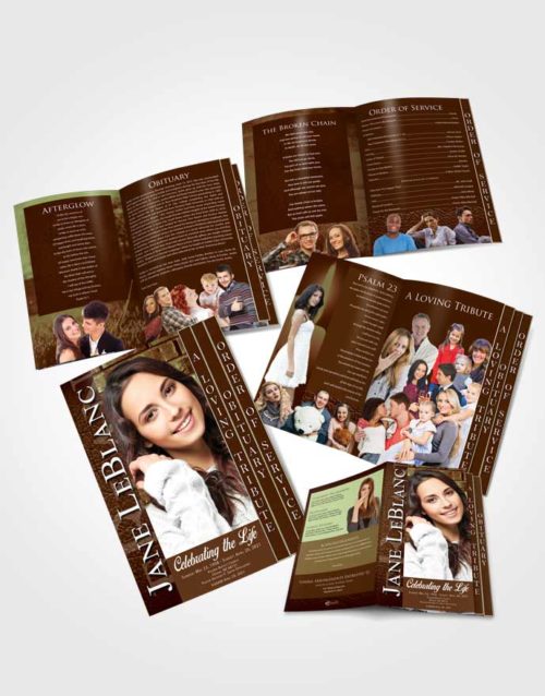 4 Page Grad Obituary Template Brochure Composed Passion