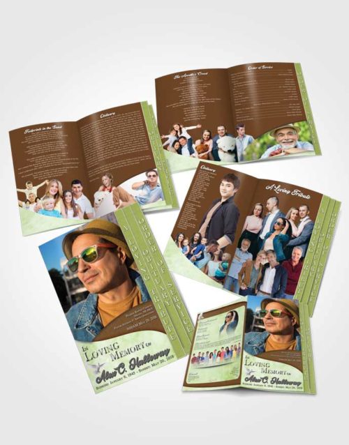 4 Page Grad Obituary Template Brochure Composed Peace of Mind