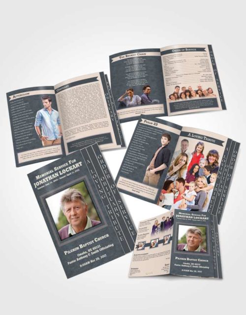 4 Page Grad Obituary Template Brochure Cordial Intensity