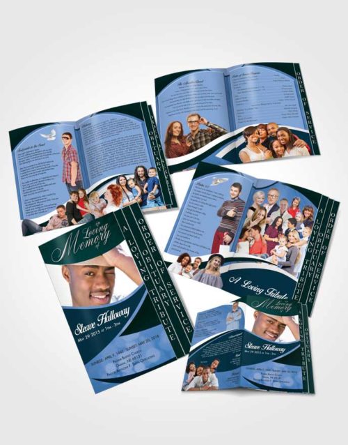 4 Page Grad Obituary Template Brochure Devoted Diligence