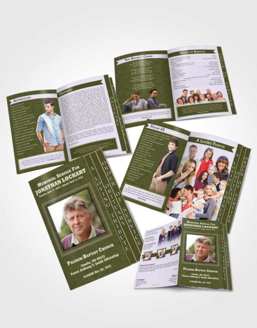 4 Page Grad Obituary Template Brochure Devoted Intensity