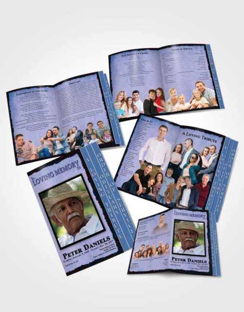 4 Page Grad Obituary Template Brochure Devoted Outback