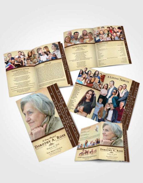 4 Page Grad Obituary Template Brochure Early Tolerance