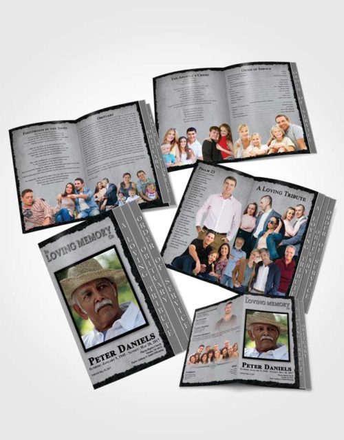 4 Page Grad Obituary Template Brochure Essential Outback