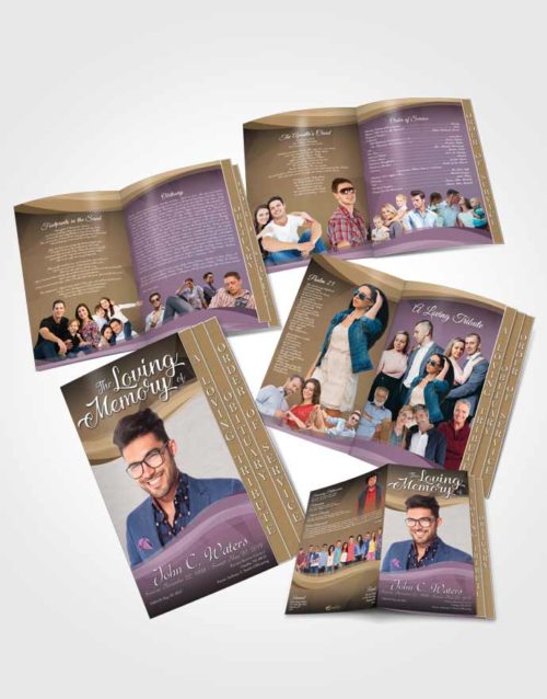 4 Page Grad Obituary Template Brochure Evening Fortitude