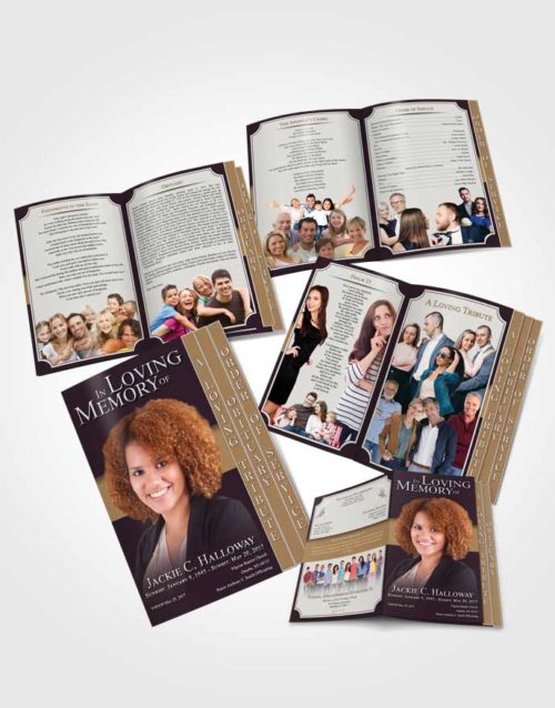 4 Page Grad Obituary Template Brochure Evening Nobility